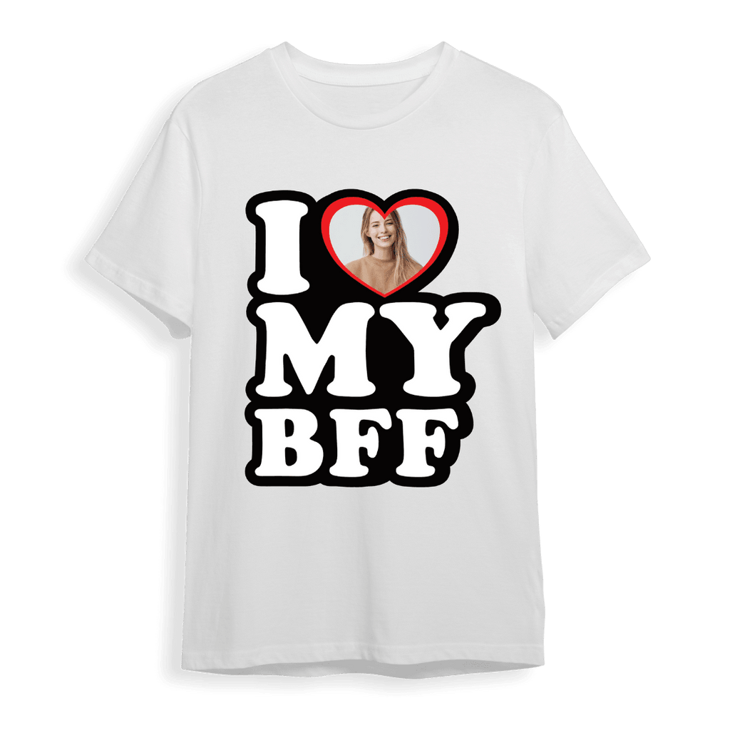 Personalizowana Koszulka I Love My BFF z Twoim zdjęciem na prezent - Mejkmi - Personalizowane Prezenty Dla Twoich Bliskich!